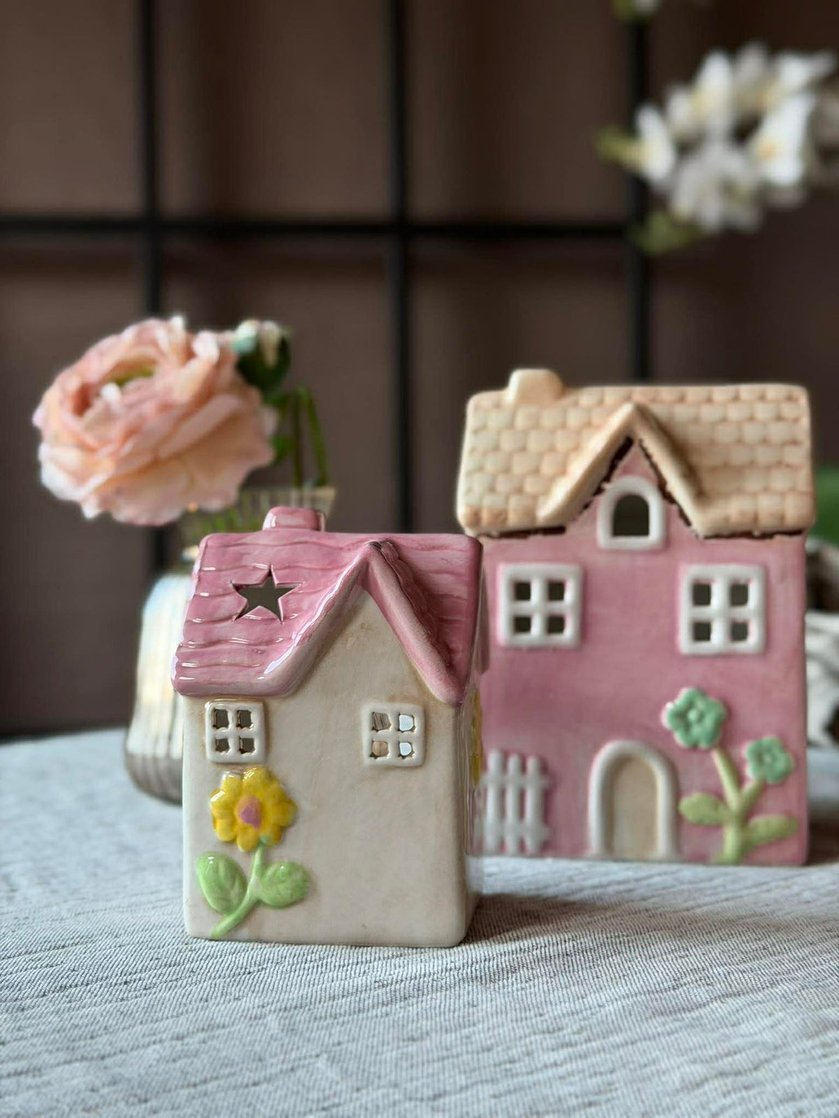 Maison à bougie Keramik - Rose