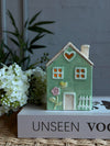 Maison photophore avec cœur - Vert