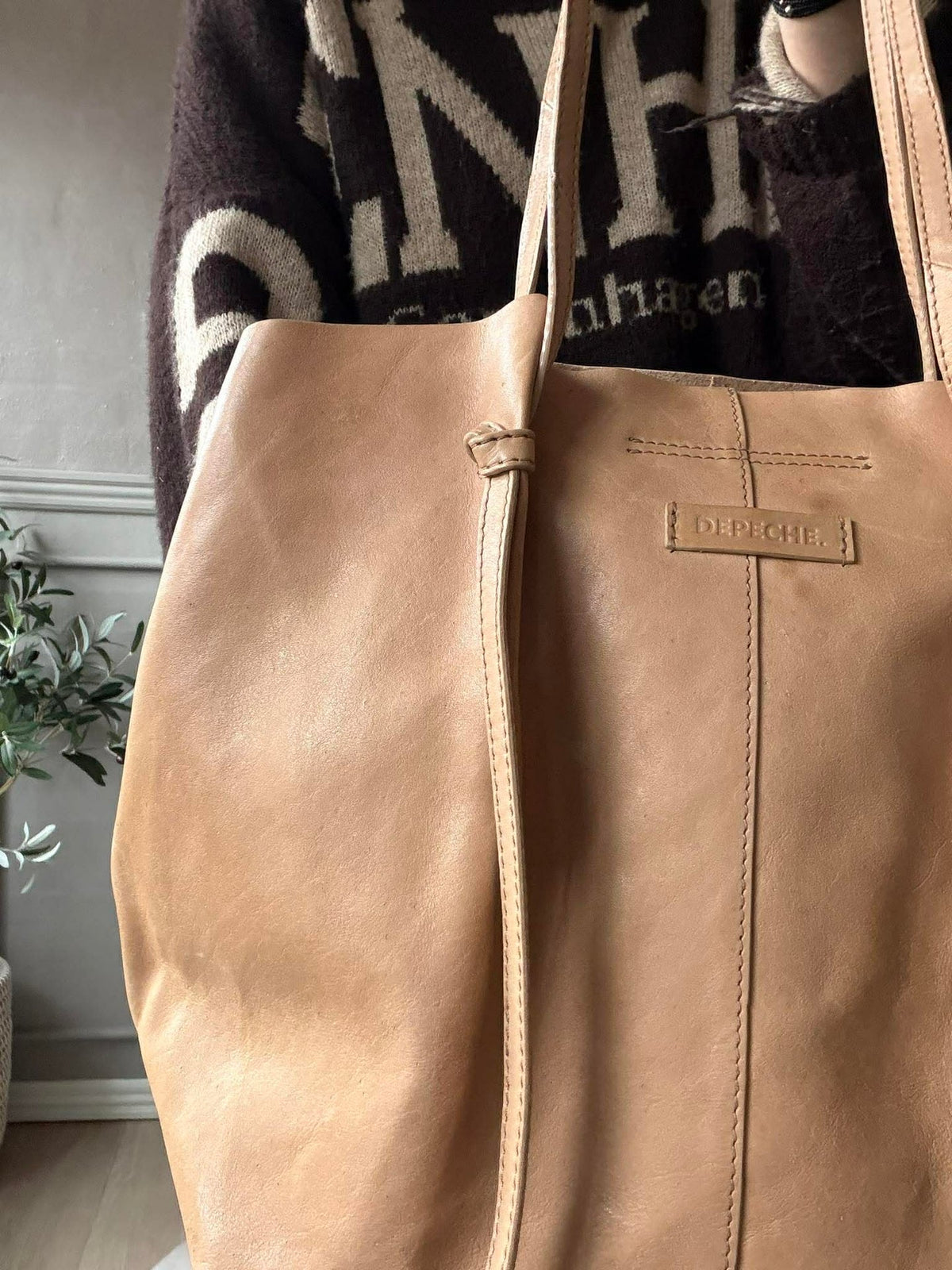 Shopper en cuir souple - Sable