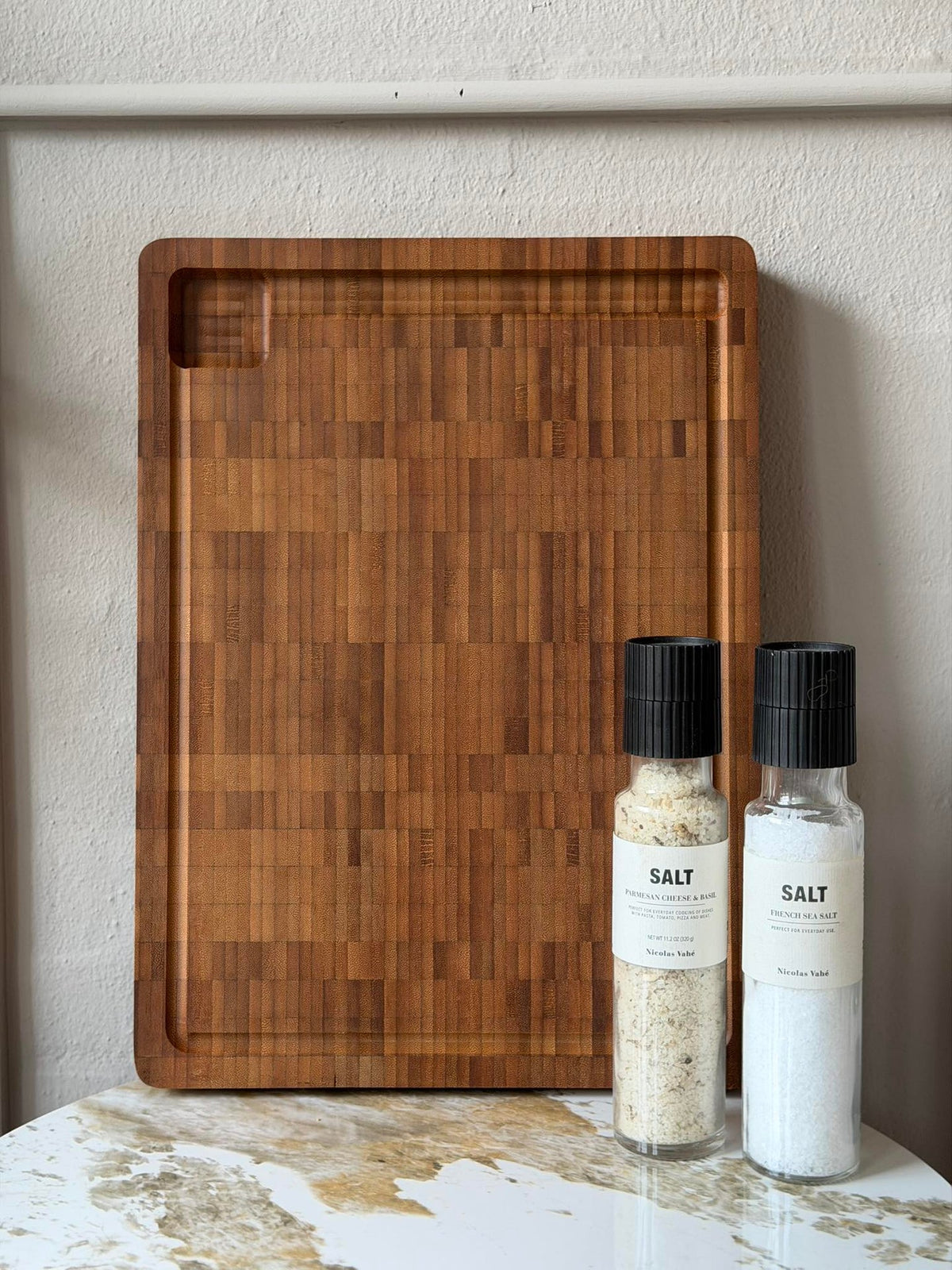 Planche à découper avec rigole à jus Bambou 42x31 cm - Huilée
