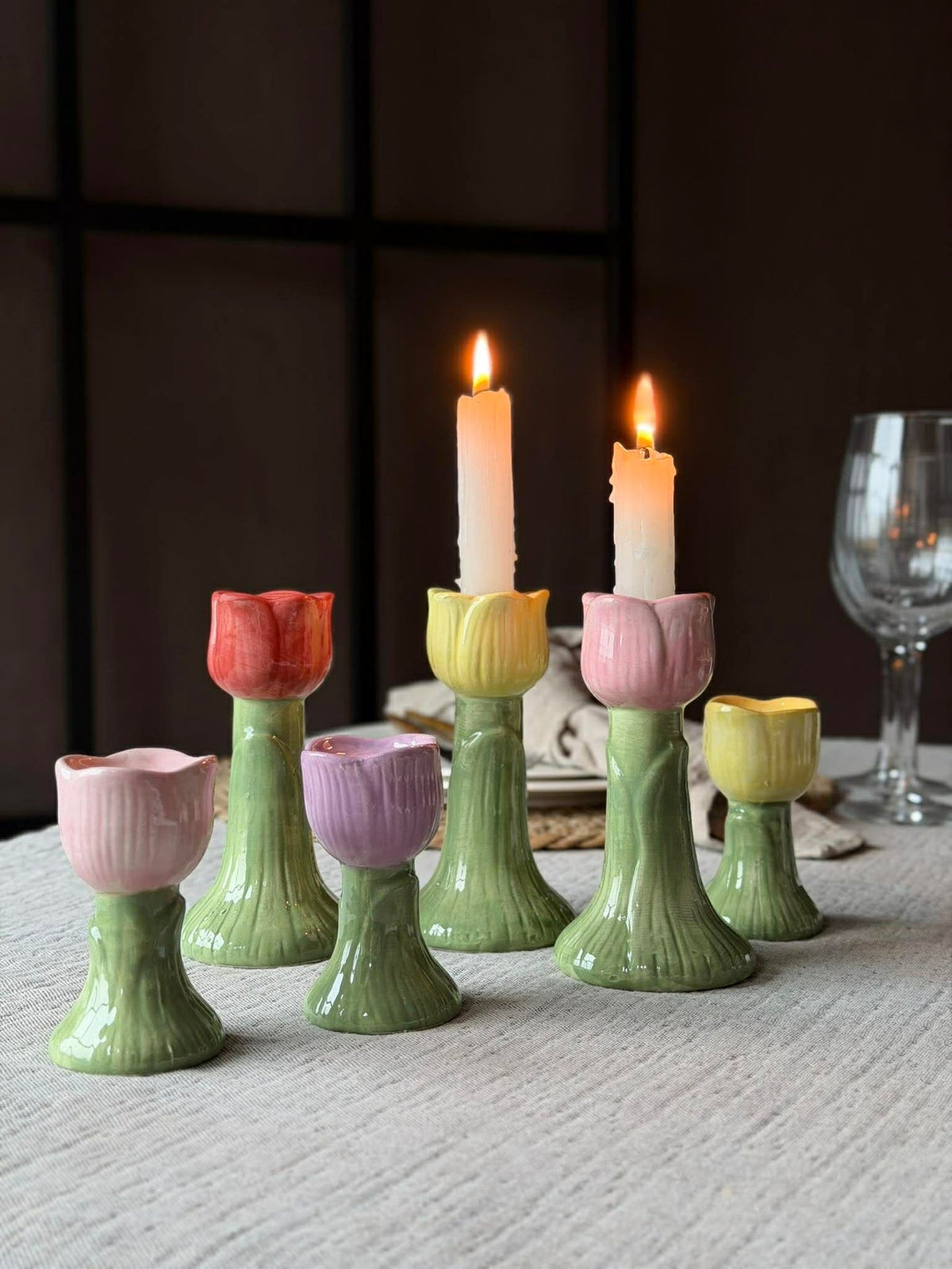 Bougeoir Tulipan 14 cm - Plusieurs couleurs