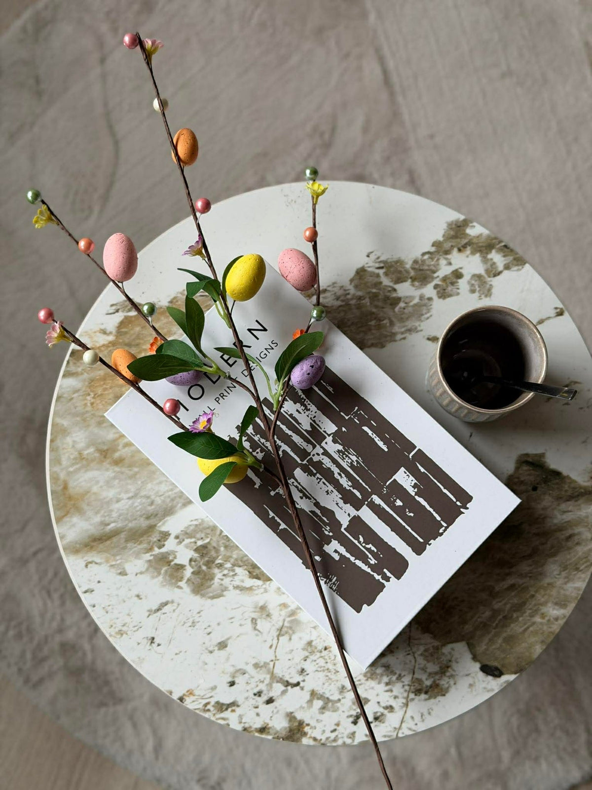 Branche avec œufs de Pâques - Color egg