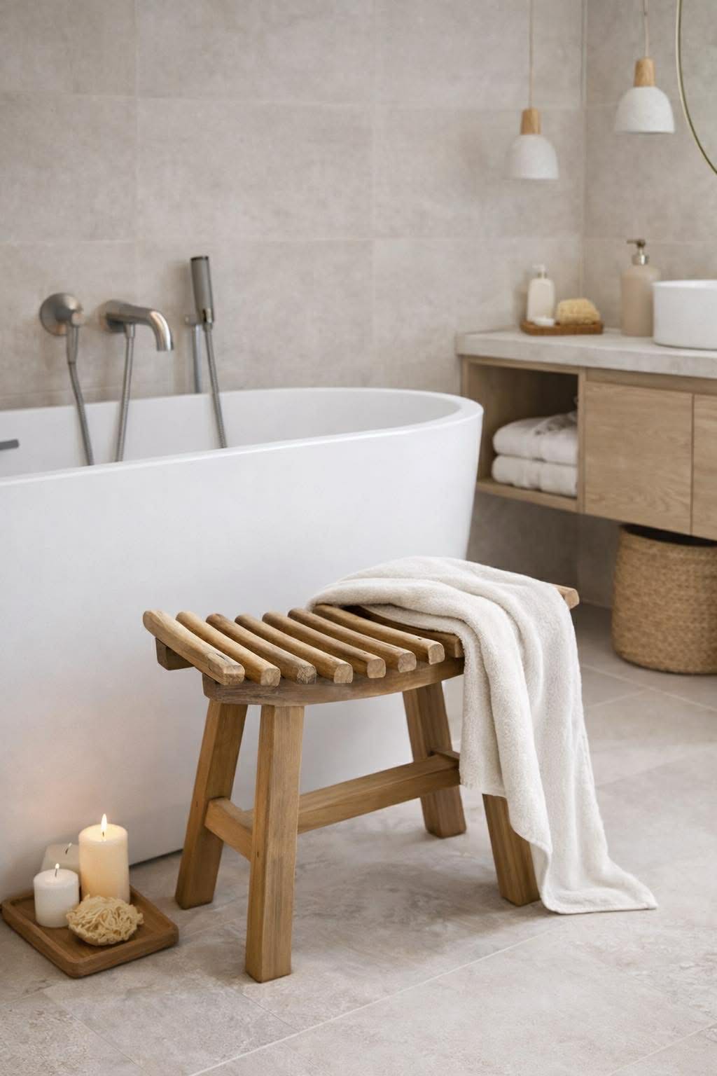 Tabouret Teak