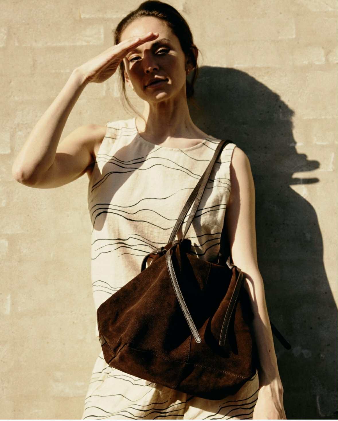 Jolie shopper en daim - Chocolate