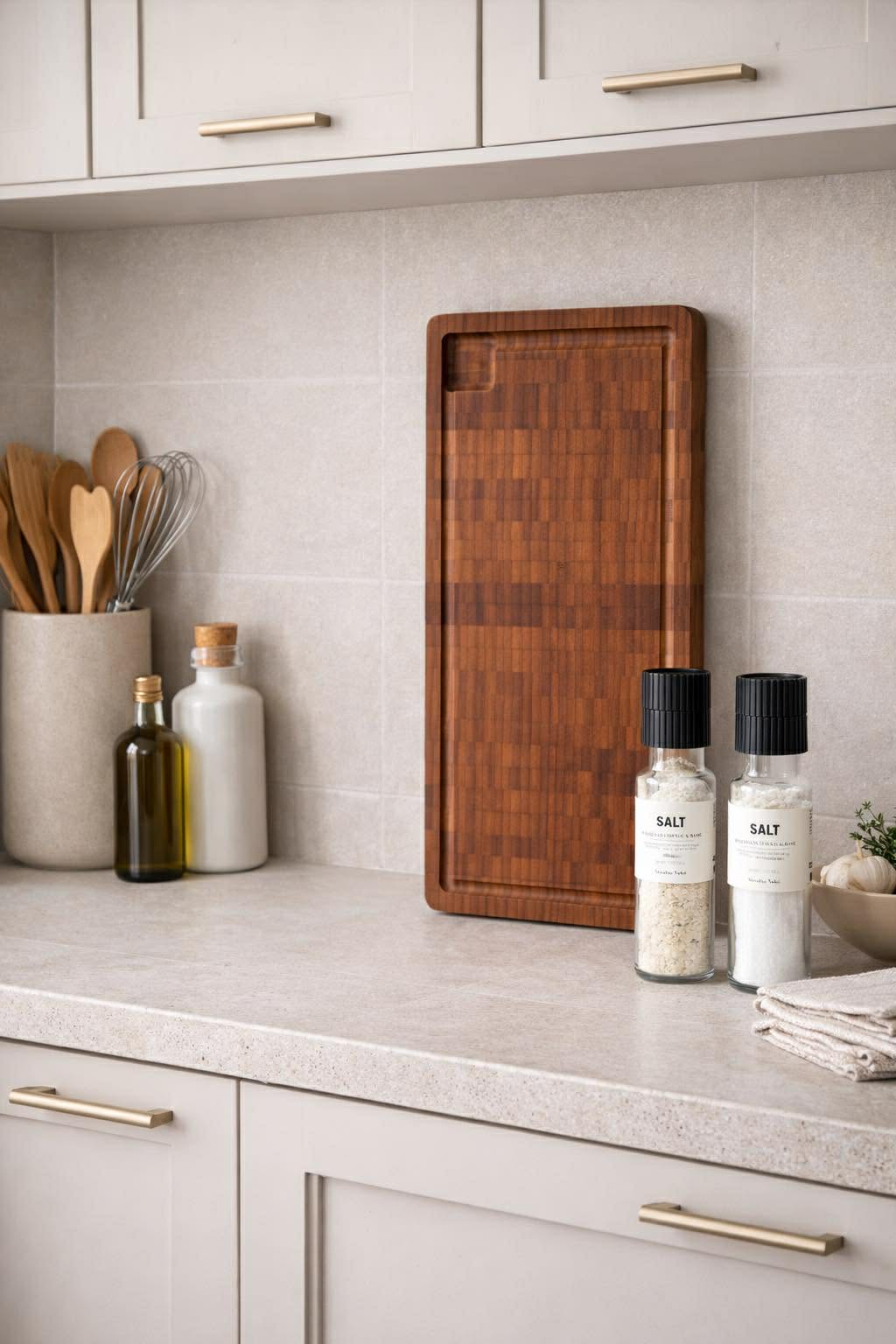 Planche à découper avec rigole à jus Bambou 42x25 cm - Huilé