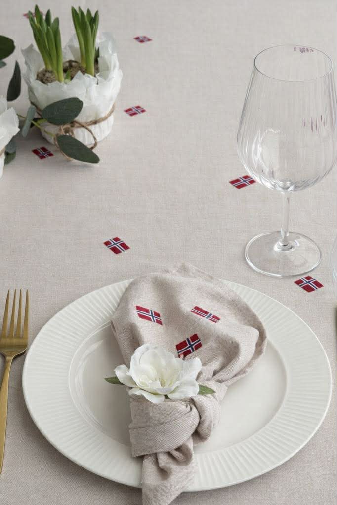 Serviettes de table avec drapeaux norvégiens – 4 pcs