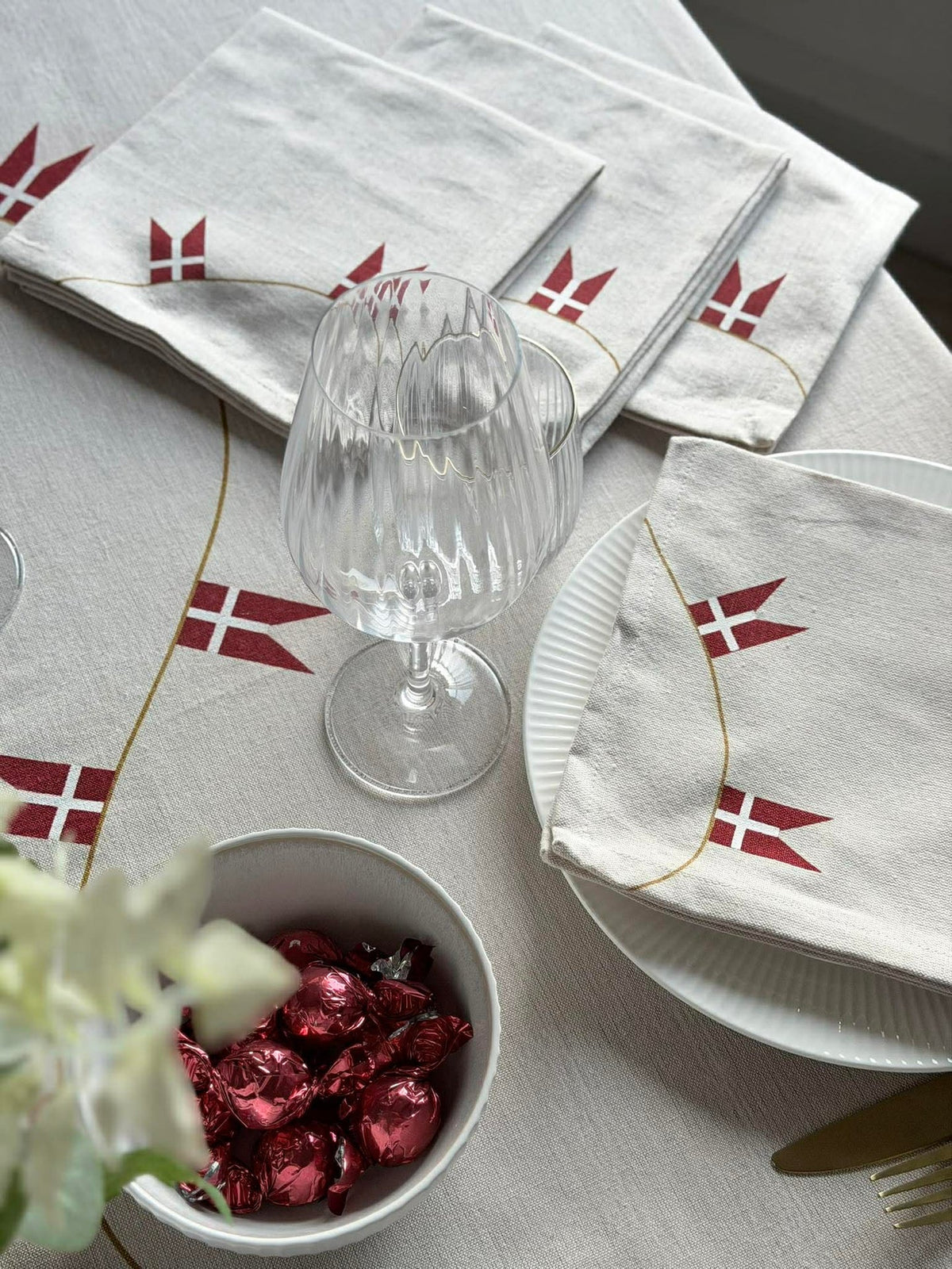 Serviettes de table avec drapeau -  4 pcs