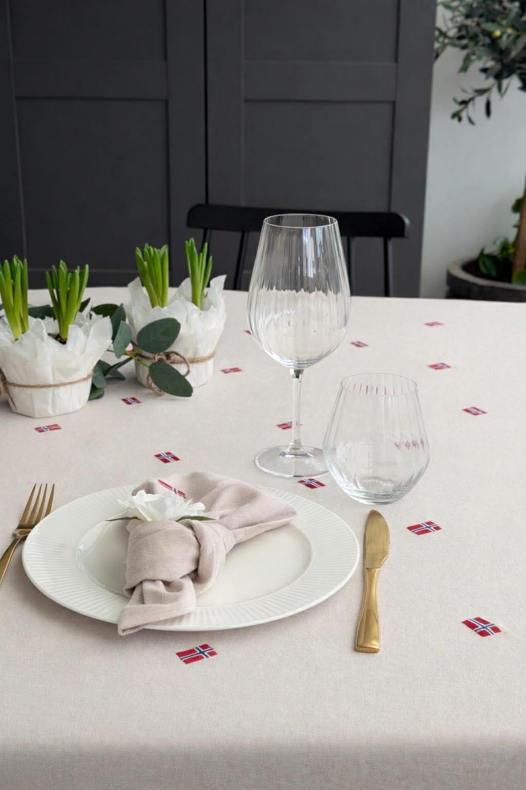Serviettes de table avec drapeaux norvégiens – 4 pcs