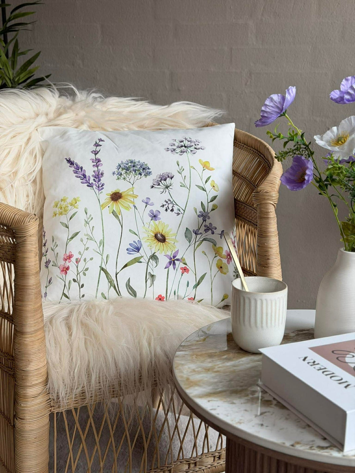 Coussin à fleurs sauvages - Color mix