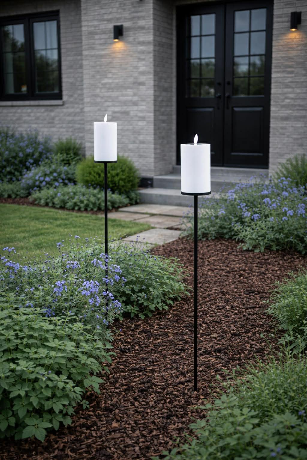 Bloc lumineux solaire sur piquet