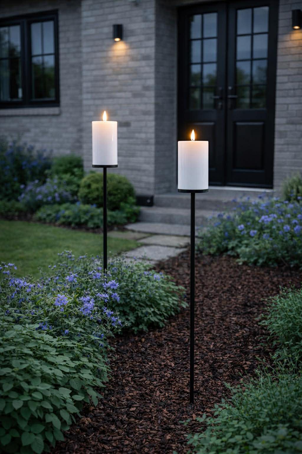 Bloc lumineux solaire sur piquet