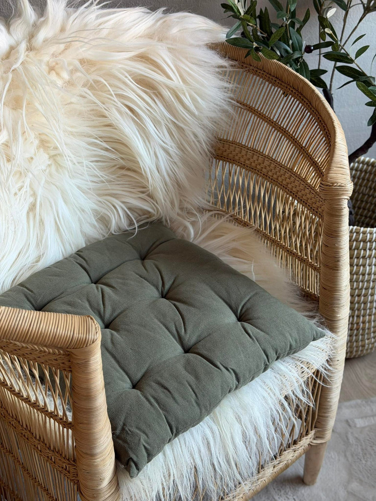 Coussin futon – Sauge