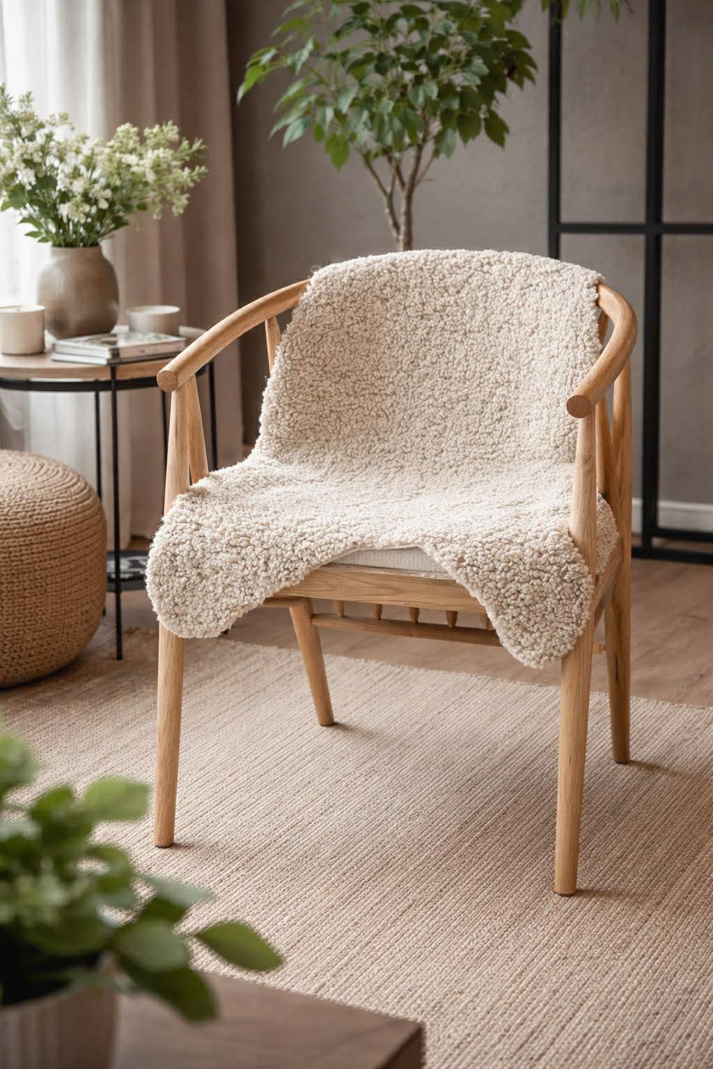 Peau de mouton imitation - Bouclé naturel