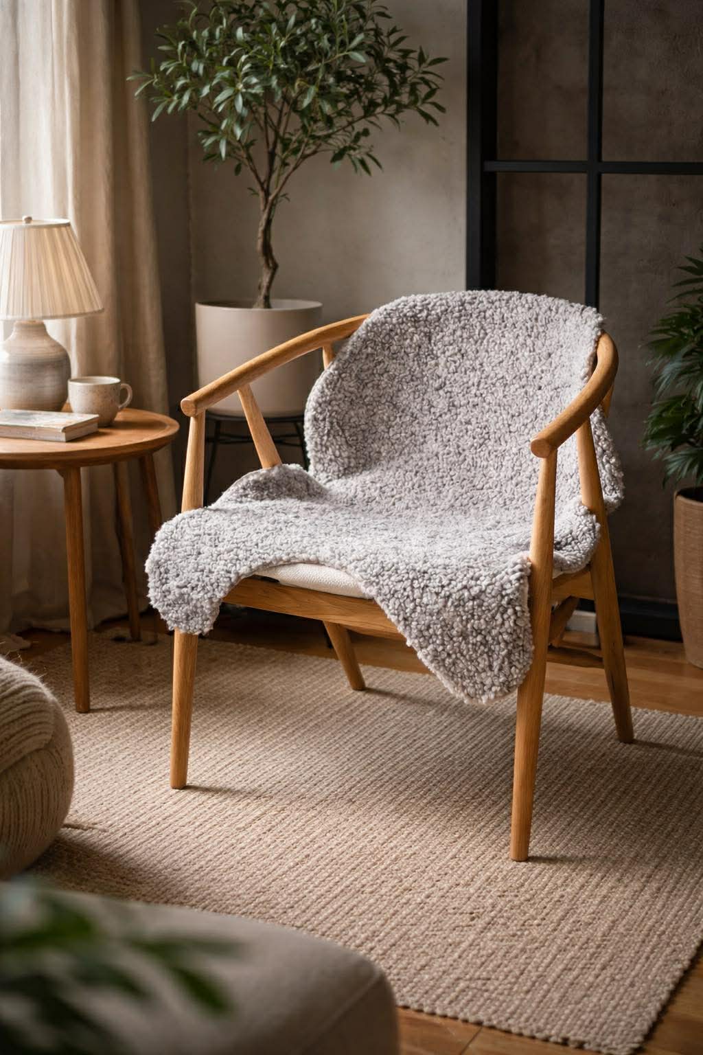 Imitation de peau de mouton - Bouclé gris