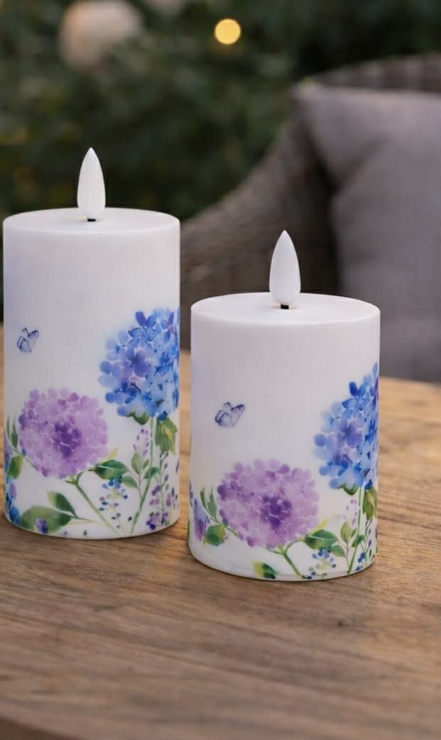 Bougies piliers d’extérieur Flower - Set de 3