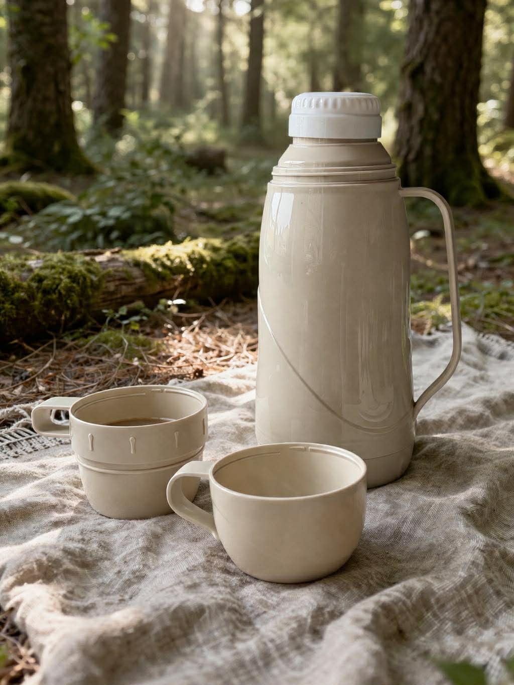 Bouteille isotherme RETRO avec tasse - Plusieurs couleurs