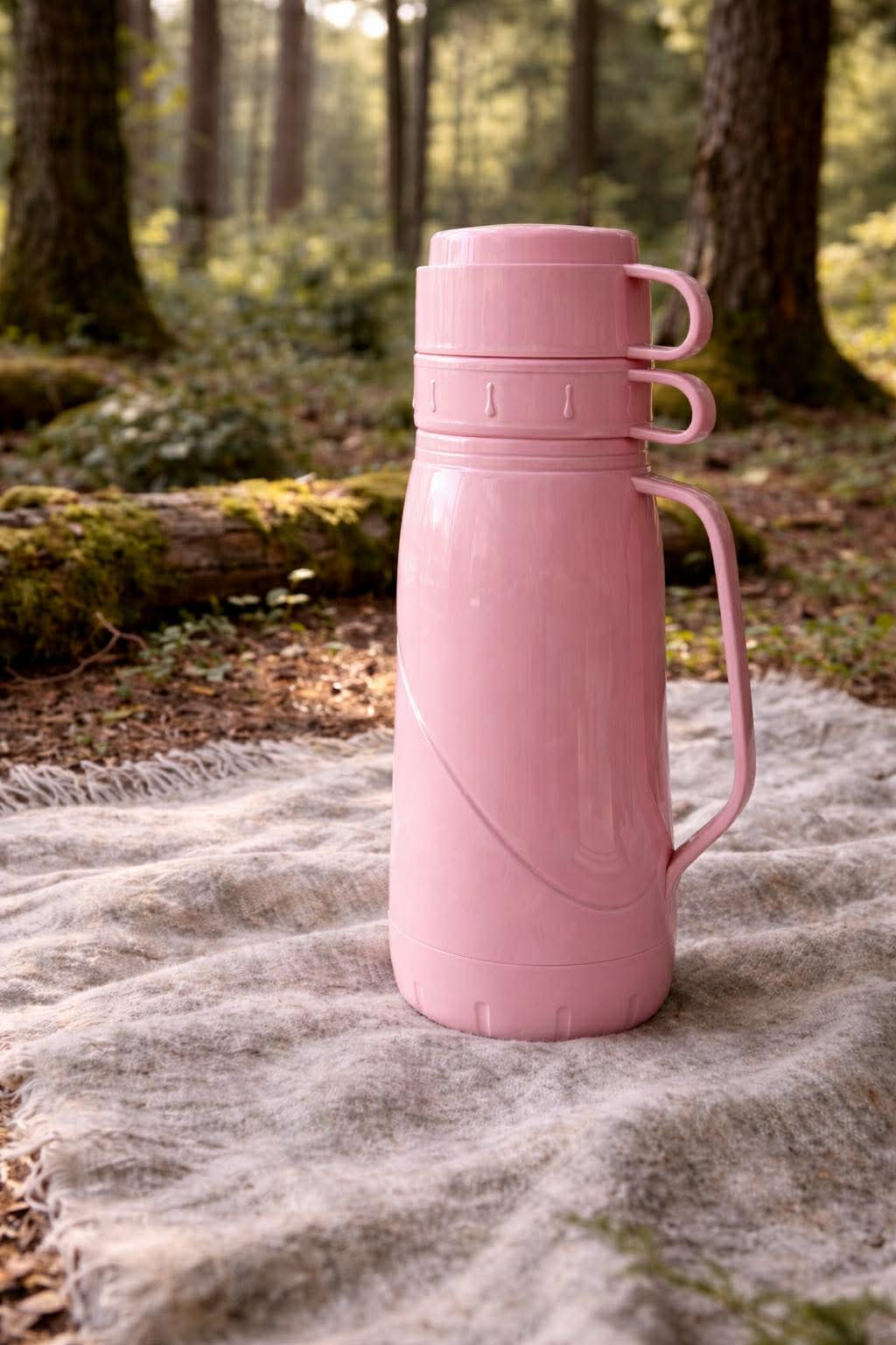 Bouteille isotherme RETRO avec tasse - Plusieurs couleurs