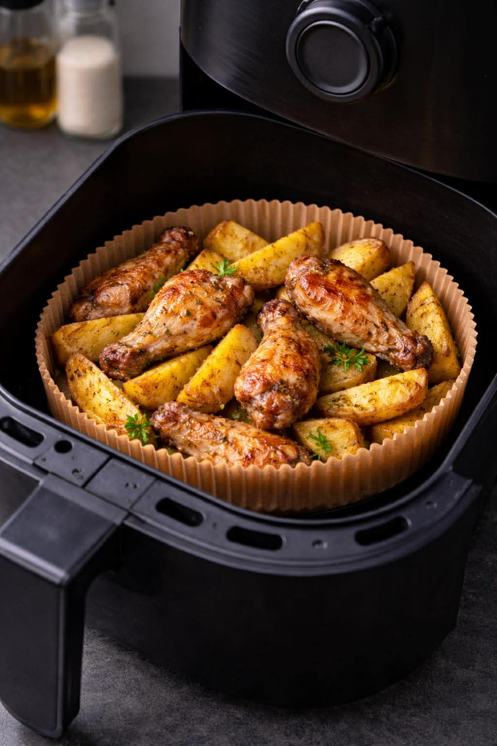 Papier cuisson pour airfryer rond - 50 feuilles.