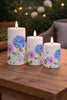 Bougies piliers d’extérieur Flower - Set de 3