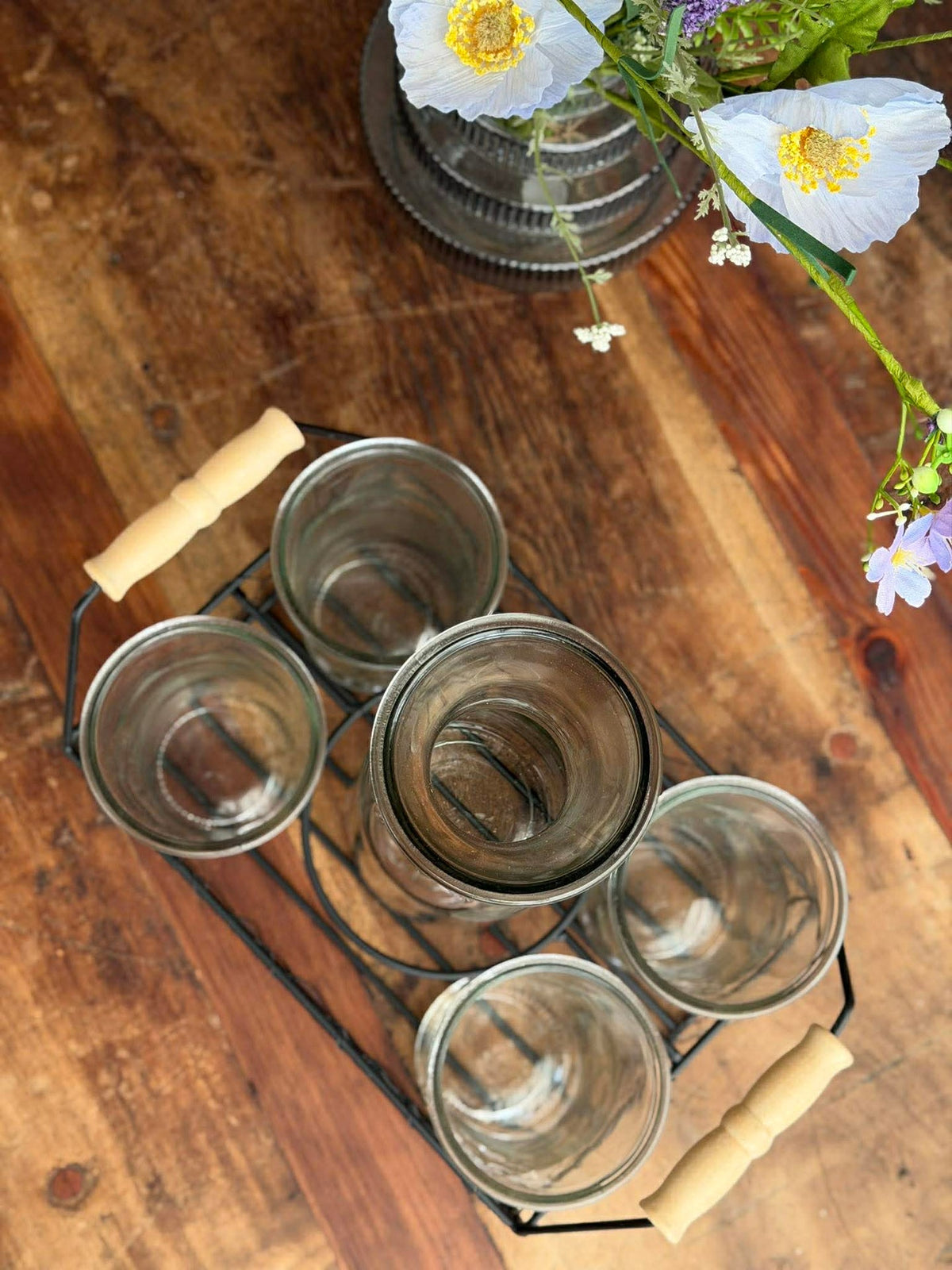 Ensemble avec plateau, 4 verres et carafe