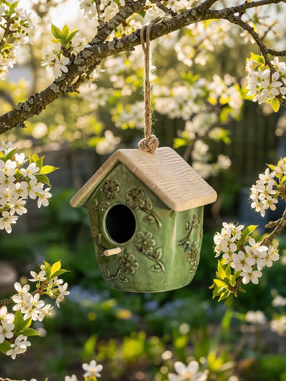 Maisonnette à oiseaux en céramique - Plusieurs couleurs