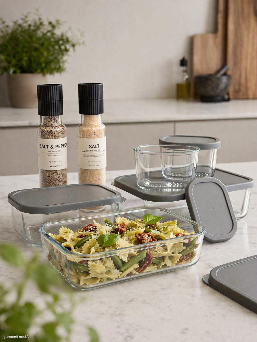 Boîtes de conservation en VERRE avec couvercle – Set de 5 pièces
