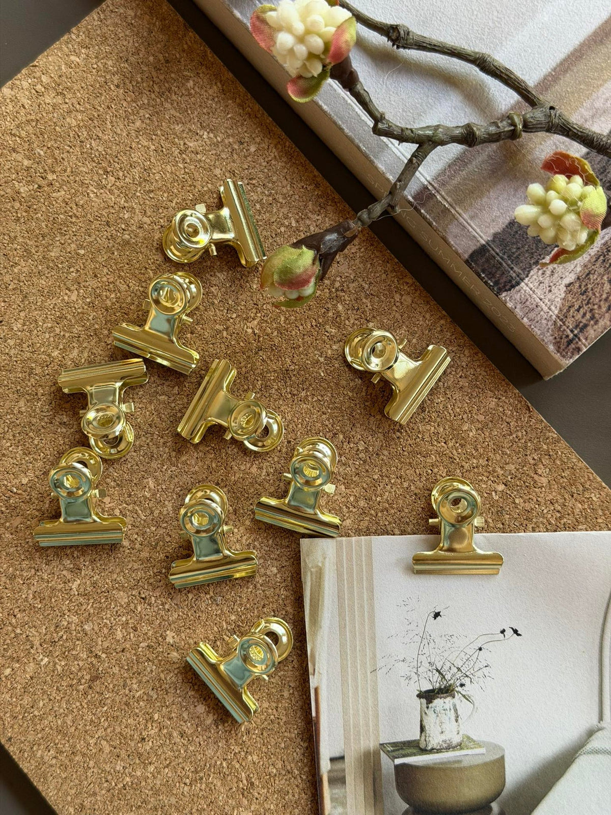 Pince à papier en métal doré - 10 pcs