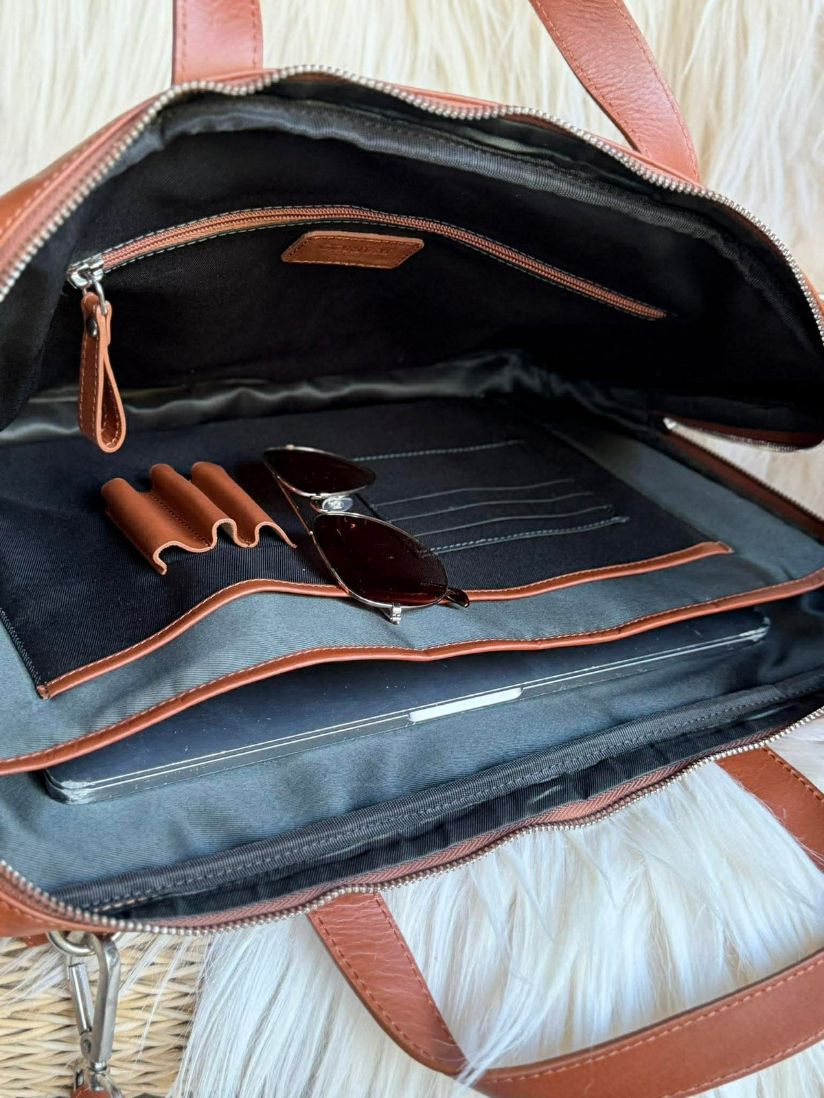 Sacoche pour ordinateur portable - LUND New Cognac