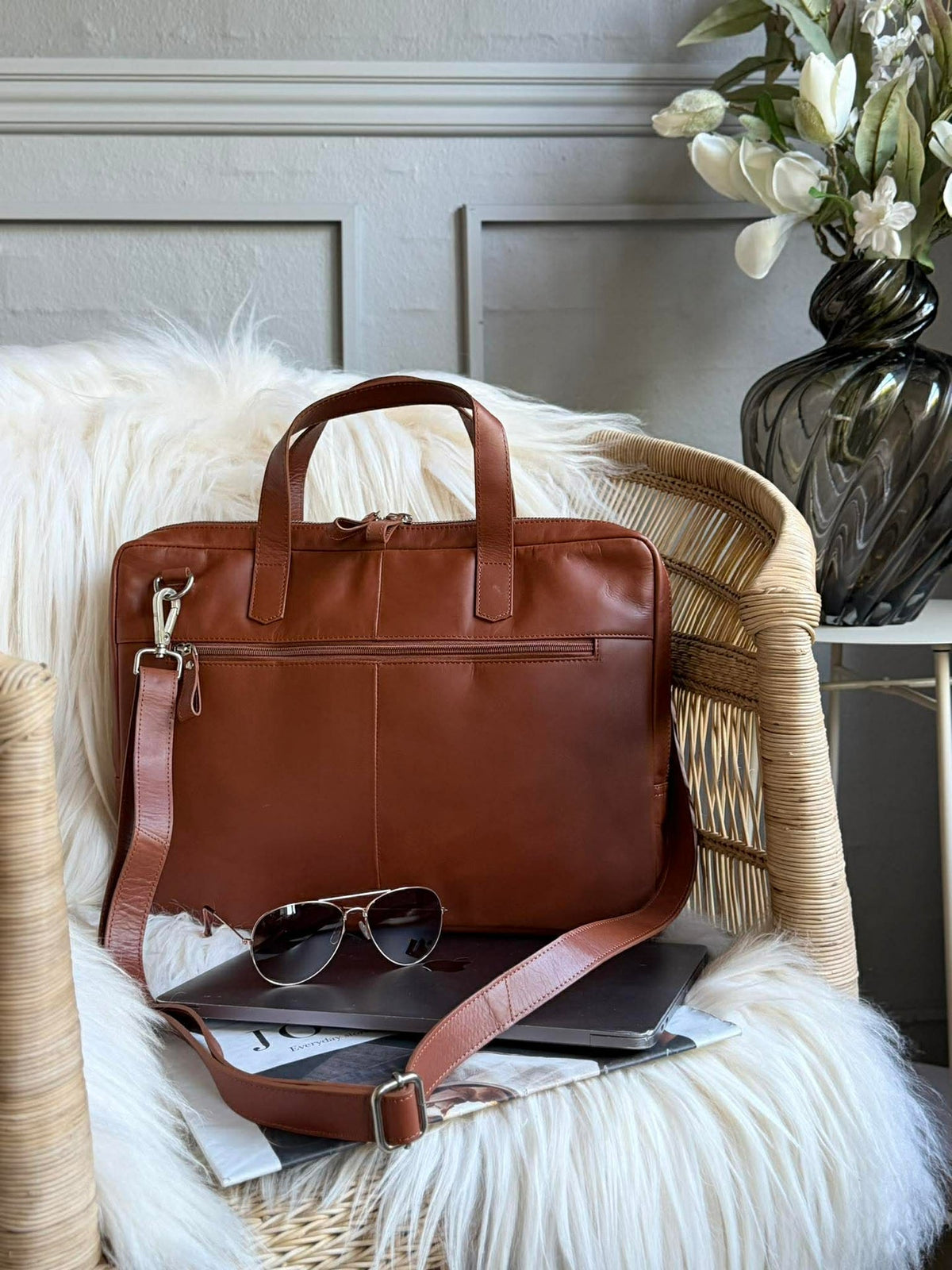 Sacoche pour ordinateur portable - LUND New Cognac