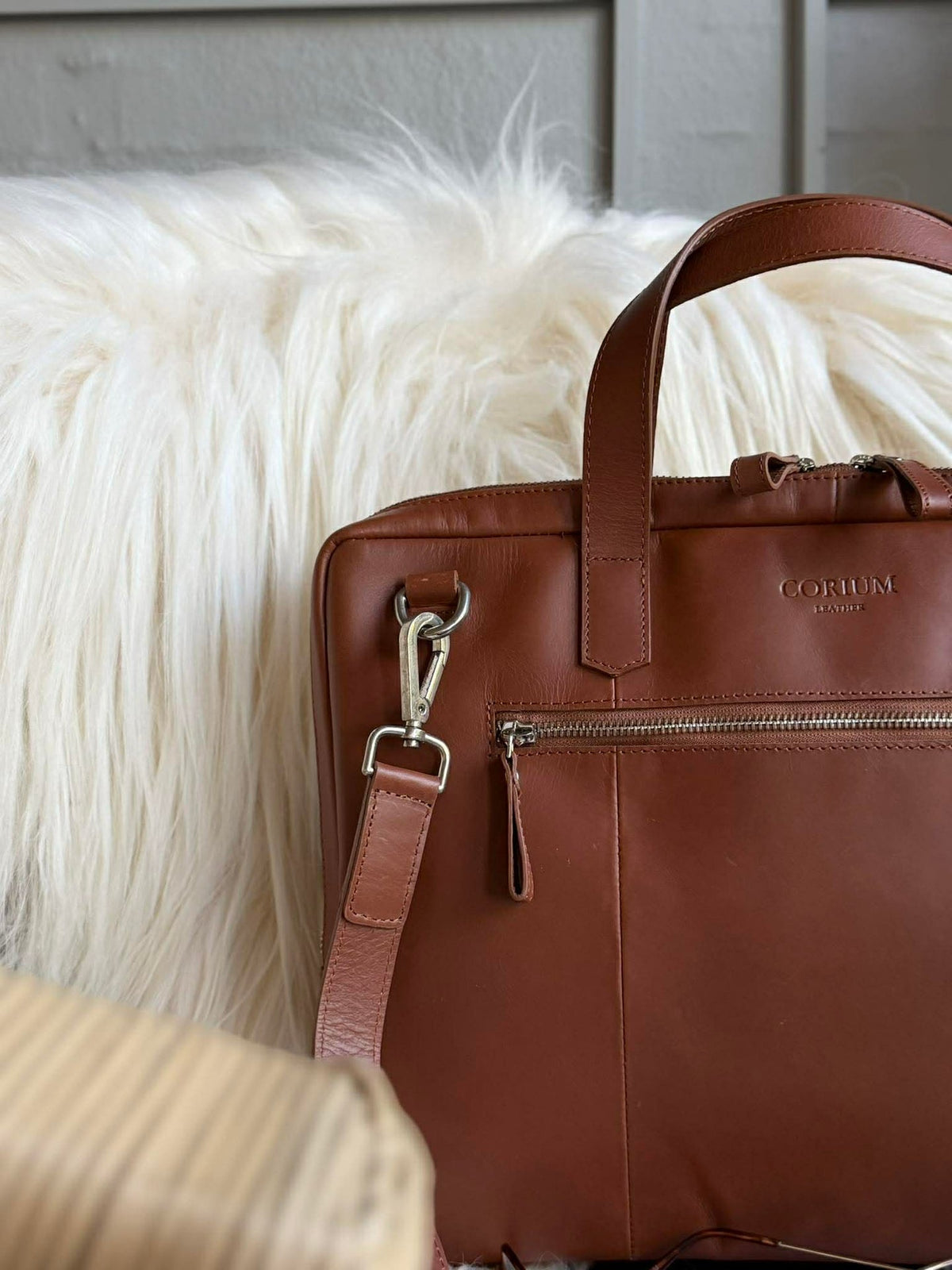 Sacoche pour ordinateur portable - LUND New Cognac