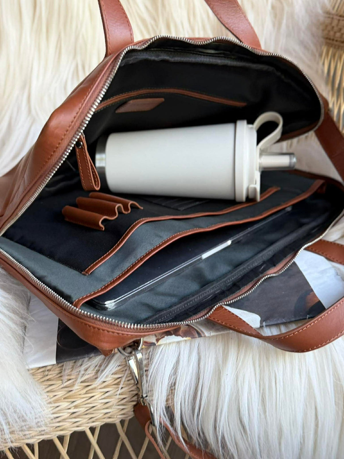 Sacoche pour ordinateur portable - LUND New Cognac