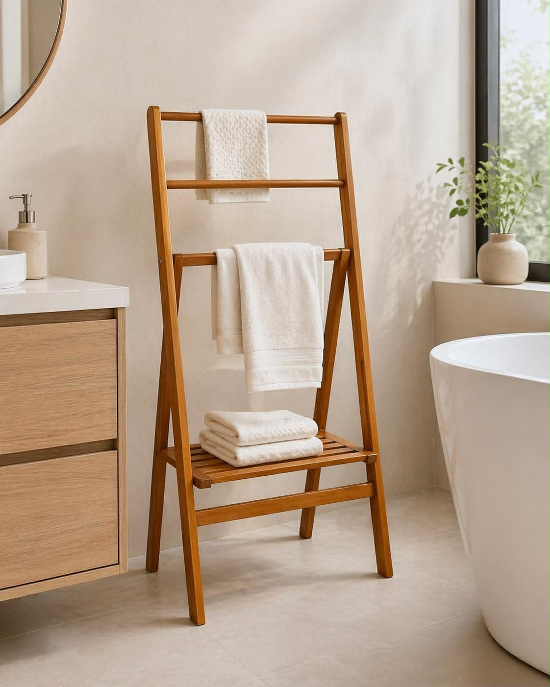 Porte-serviettes en acacia