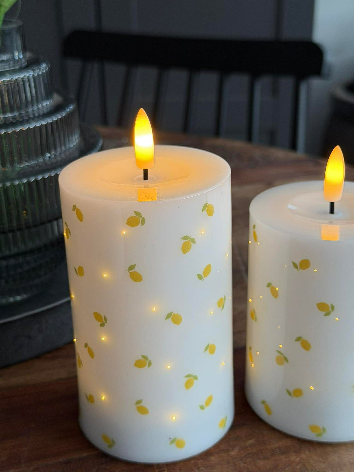LED Bougies Bloc TWINKLE Citrus - Lot de 2 pcs