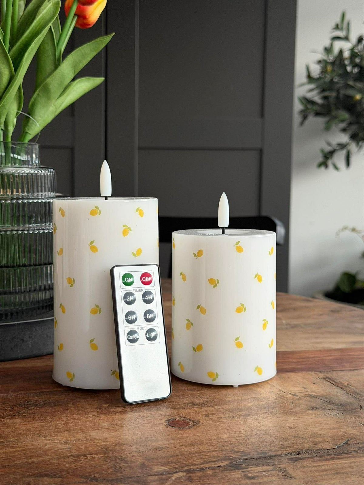 LED Bougies Bloc TWINKLE Citrus - Lot de 2 pcs