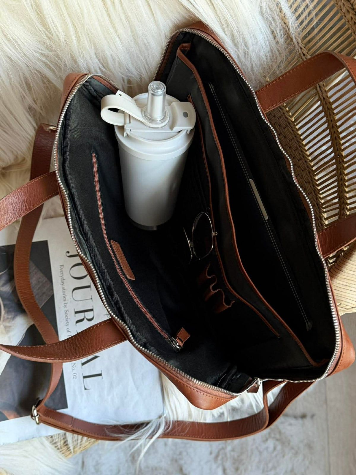 Sacoche pour ordinateur portable - LUND New Cognac