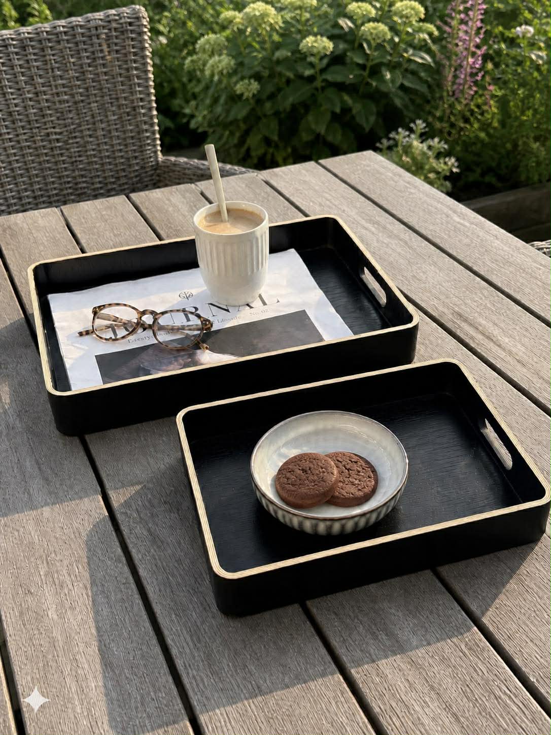 Plateau black wood - plusieurs tailles