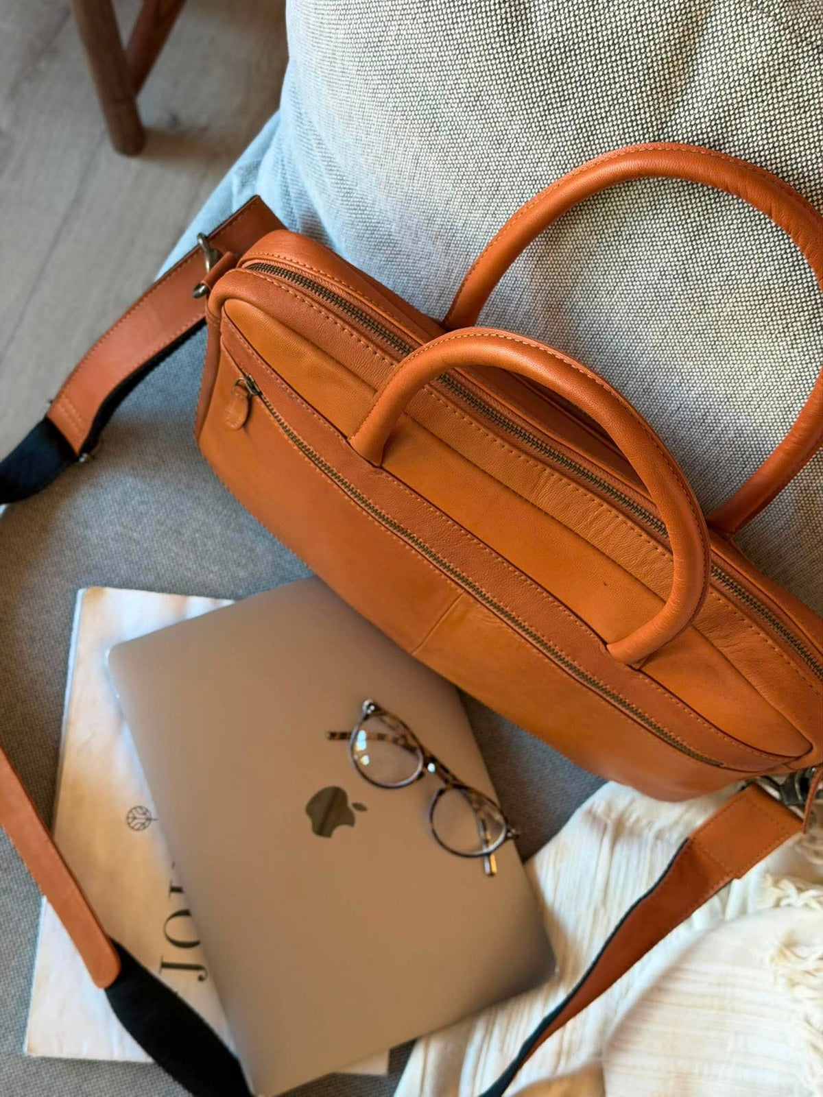 Sac pour ordinateur Faust double - Cognac