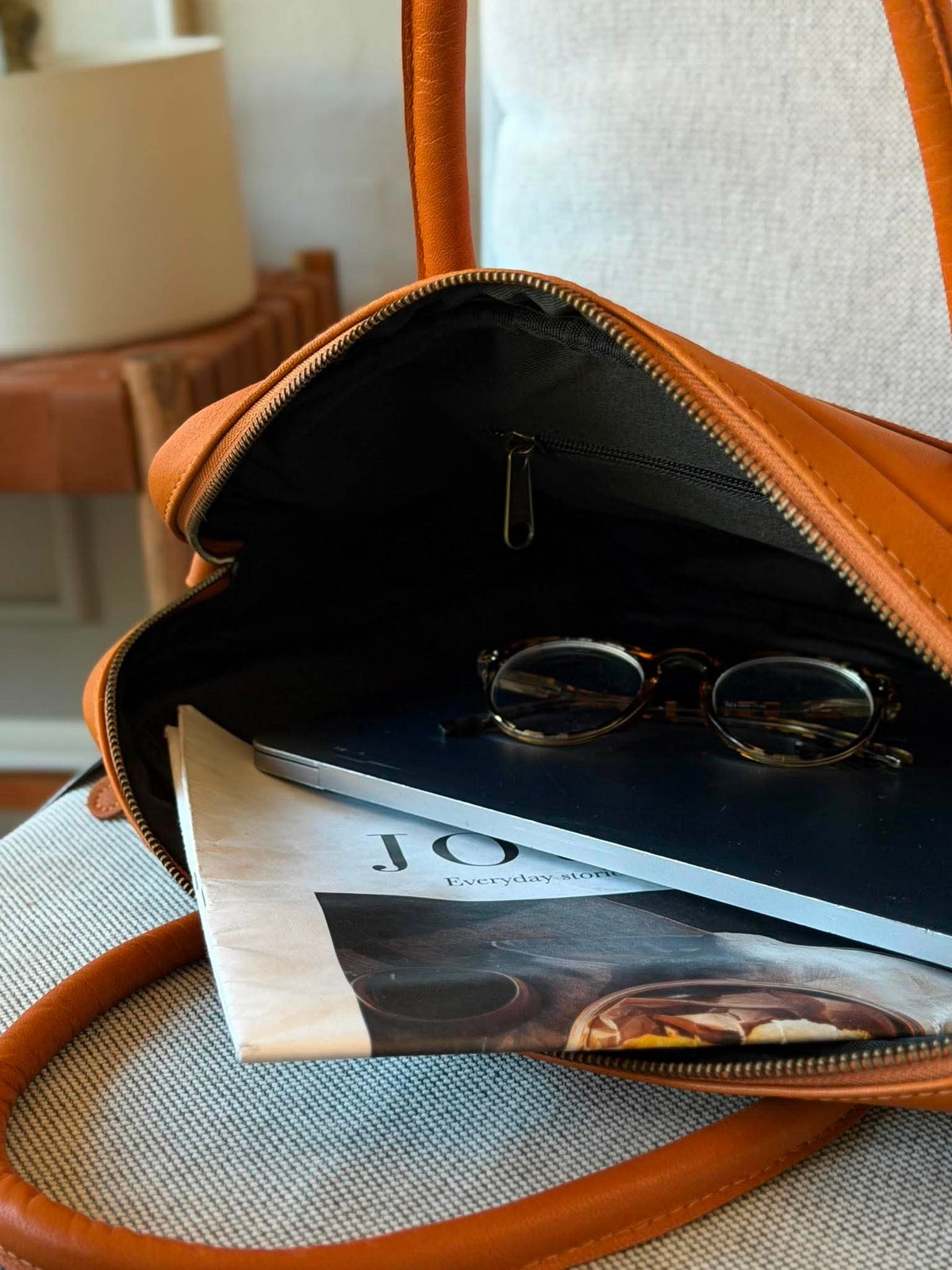 Sac pour ordinateur Faust double - Cognac