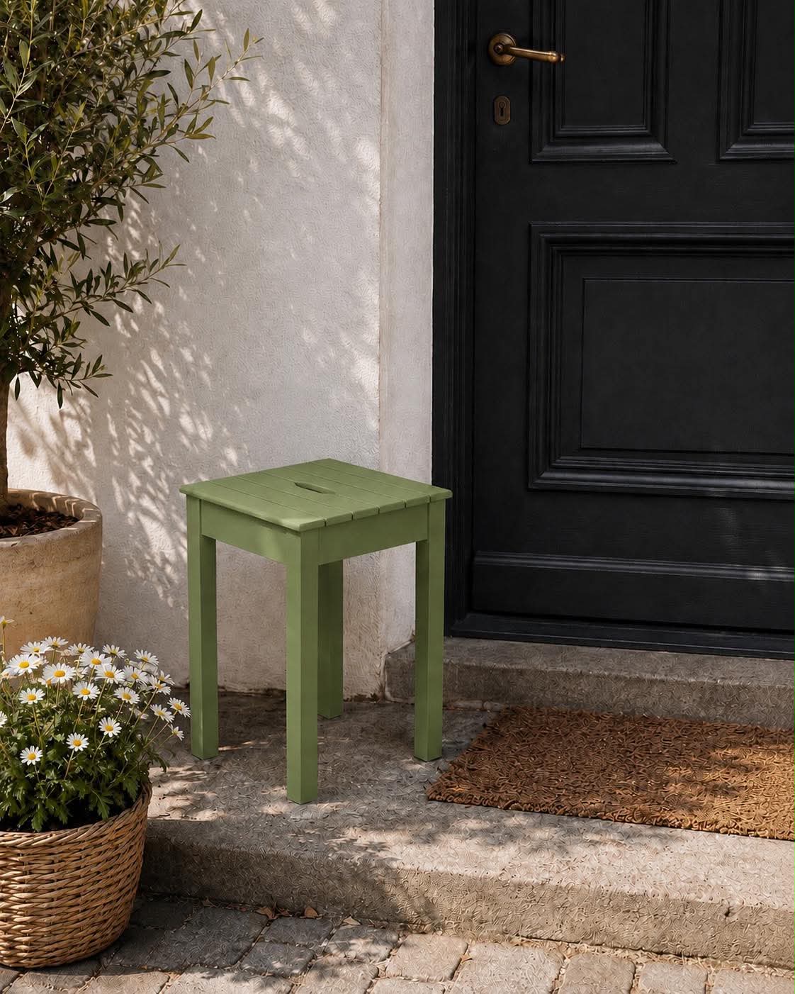 Tabouret olive - pour intérieur / extérieur