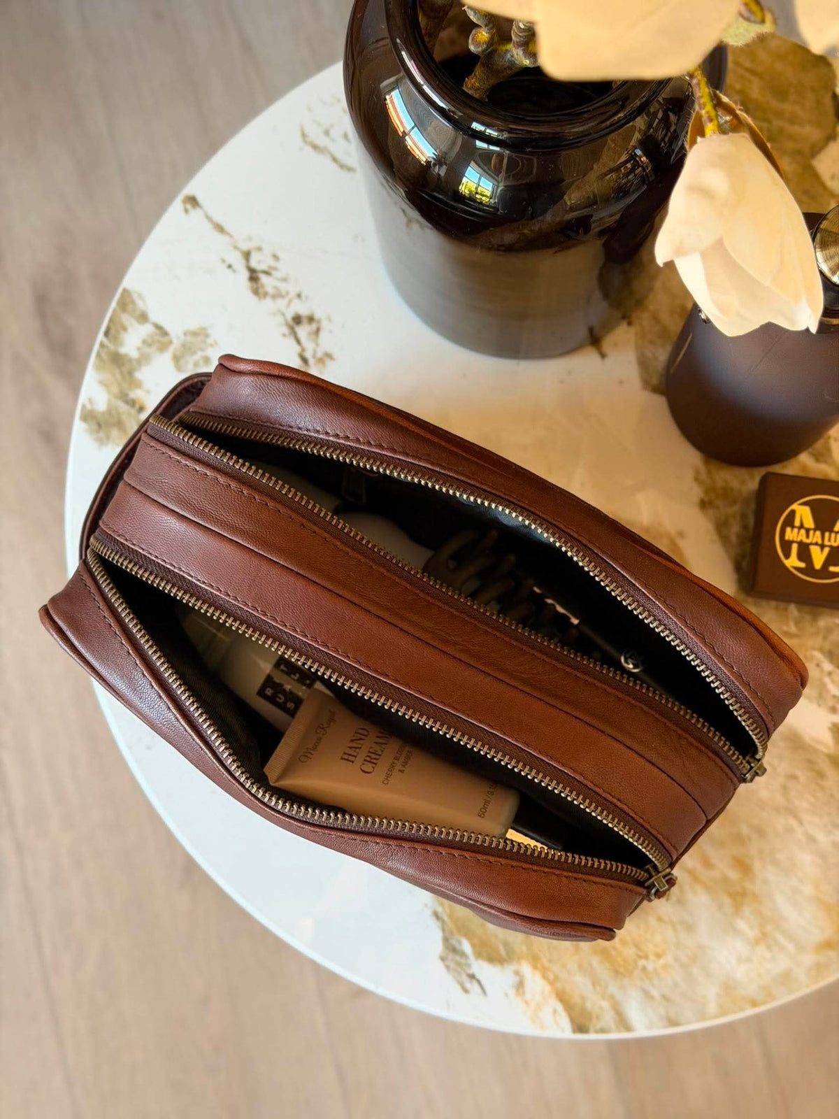 Trousse de toilette double Faust - Dark brown