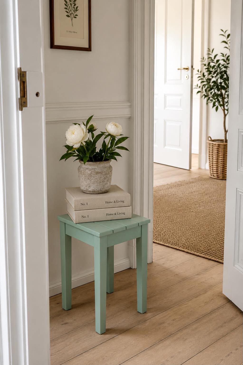 Tabouret vert poussiéreux - pour intérieur / extérieur