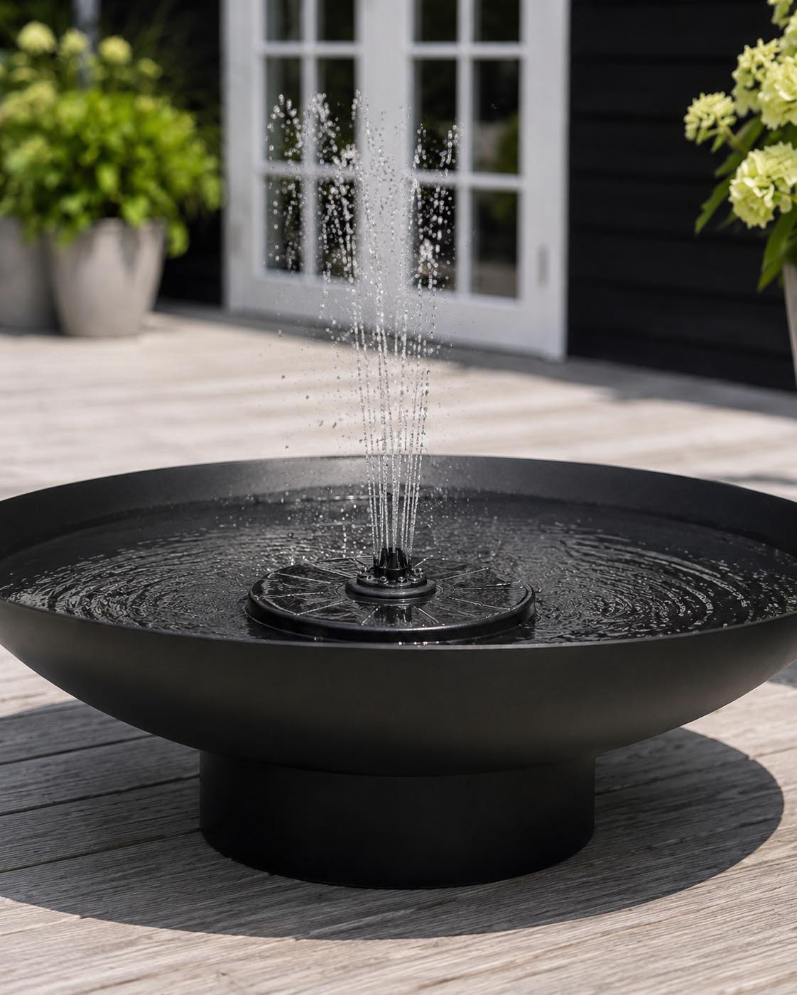 Fontaine solaire avec lumière - Ø 16 cm