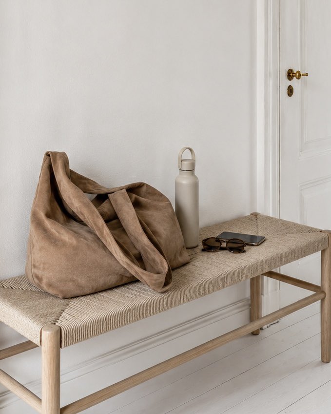 Shopper daim - Nude brown