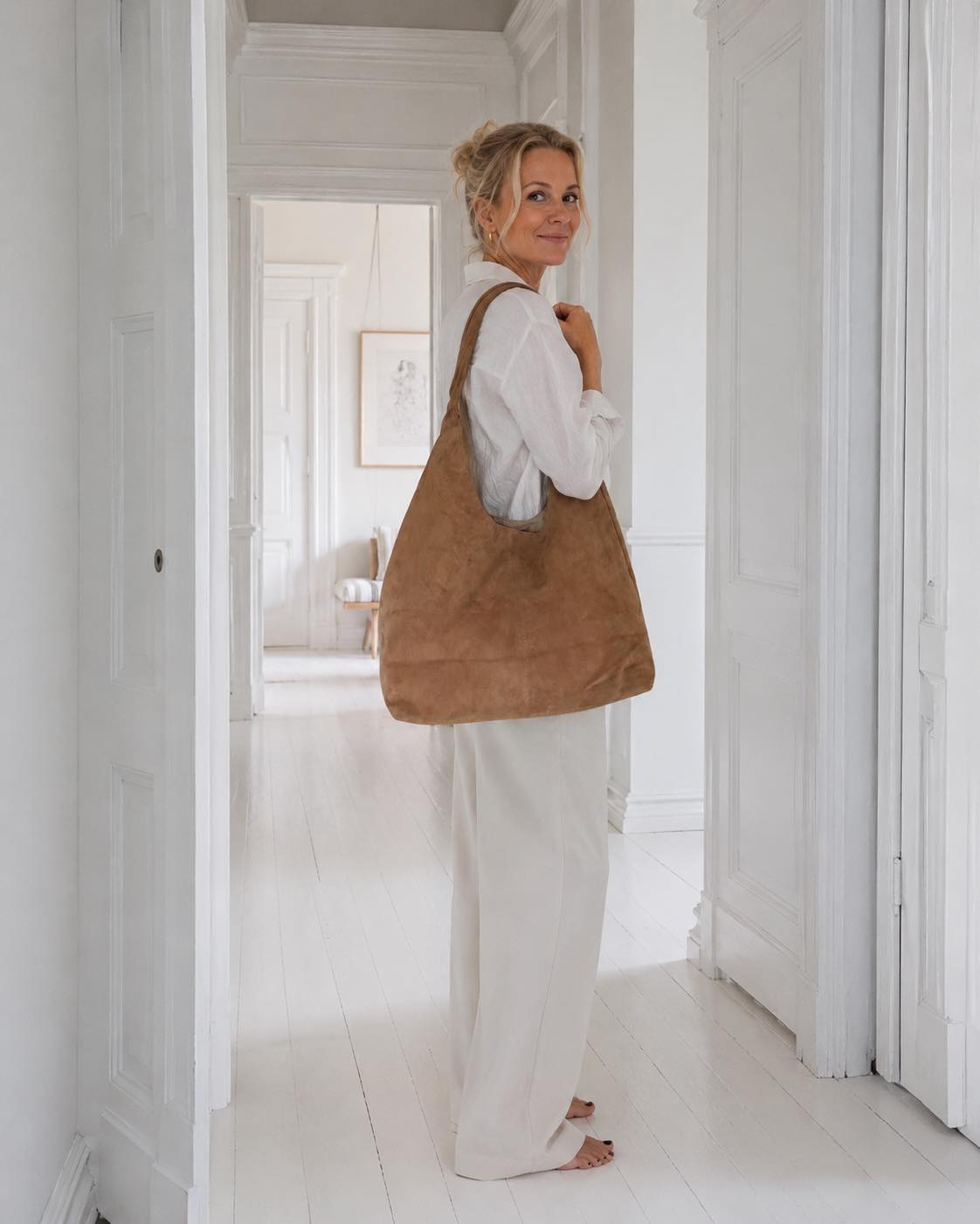 Shopper daim - Nude brown