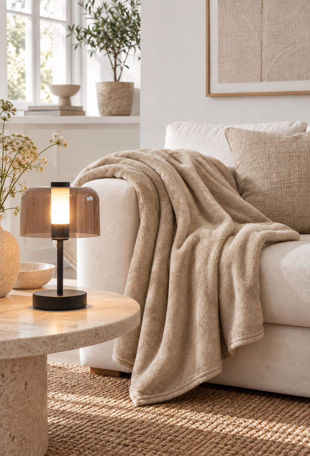 Lampe de table rechargeable – noire