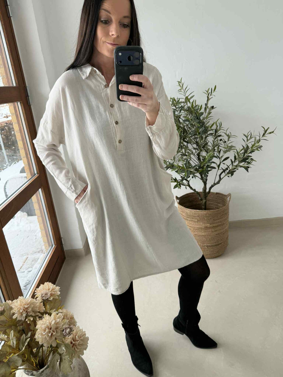 Robe avec poches - Lin / viscose