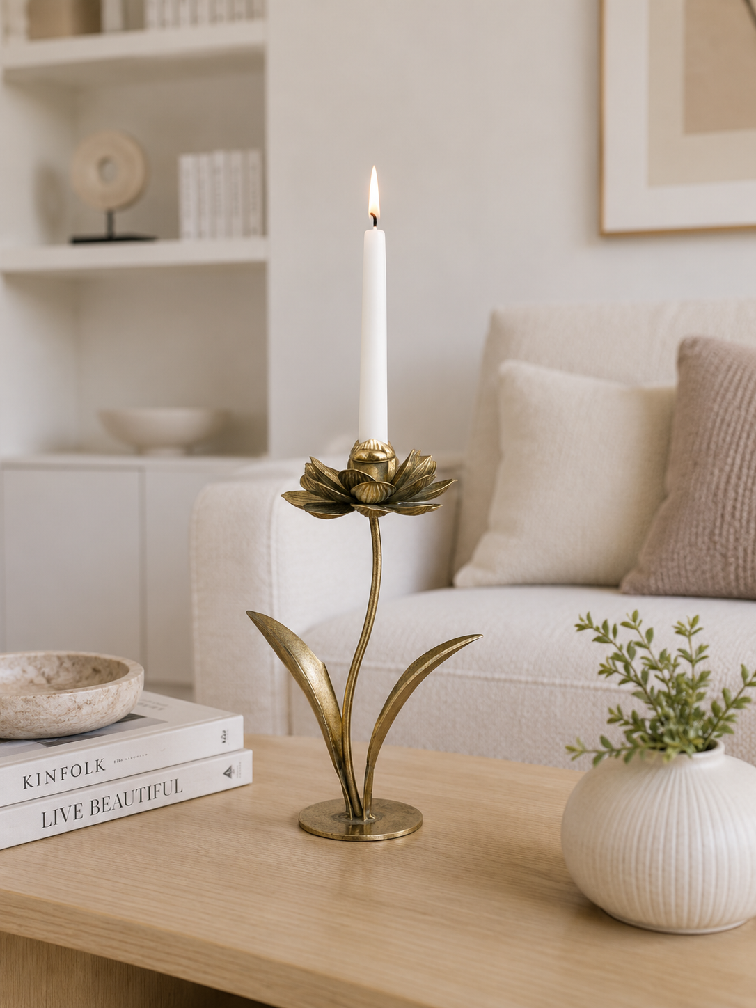 Bougeoir golden flower