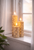 Bougies LED Bloklys TWINKLE beige - Lot de 3 bougies.