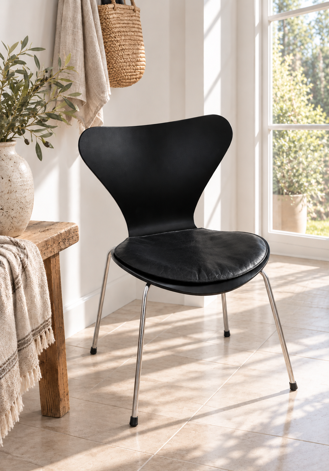 Le coussin en cuir noir - Modèle 7