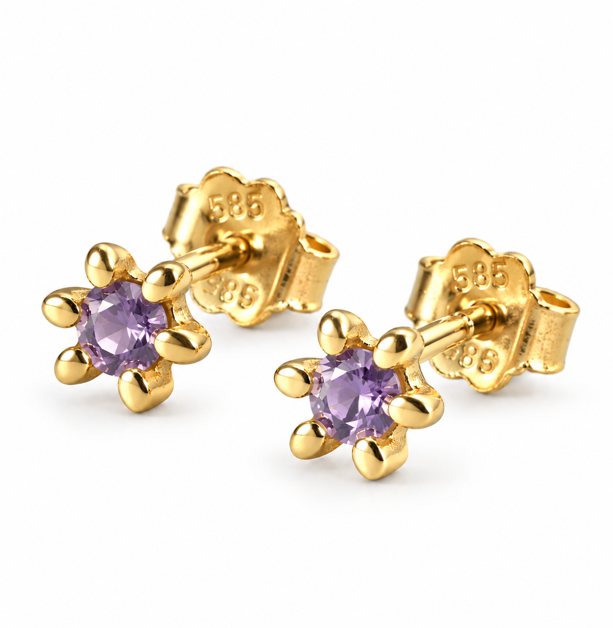 Puces d’oreilles GIA Violet - Argent sterling
